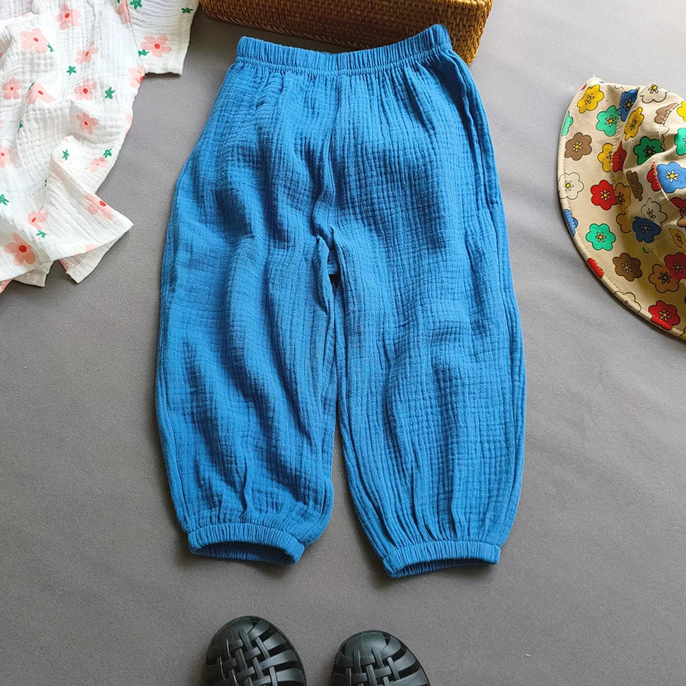 Pantaloni cargo da bambina colore blu