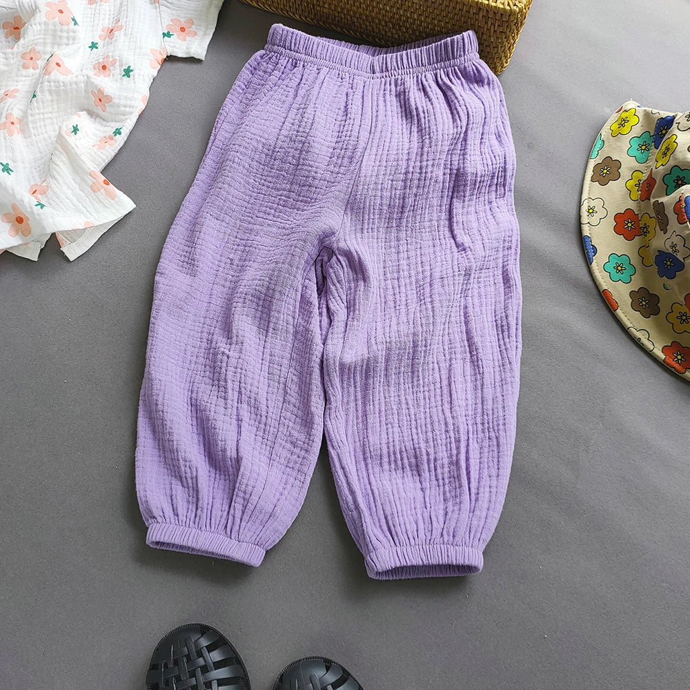 Pantaloni cargo da bambina colore viola