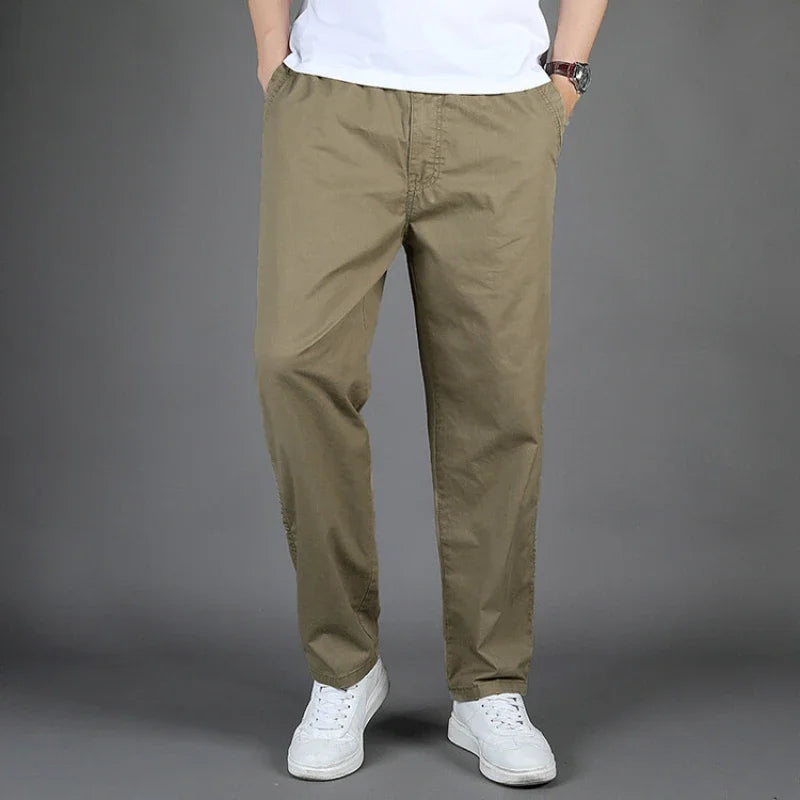 Pantaloni cargo da uomo in cotone colore giallo