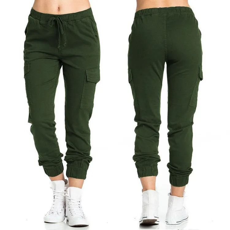 Pantaloni cargo sportivi donna verde