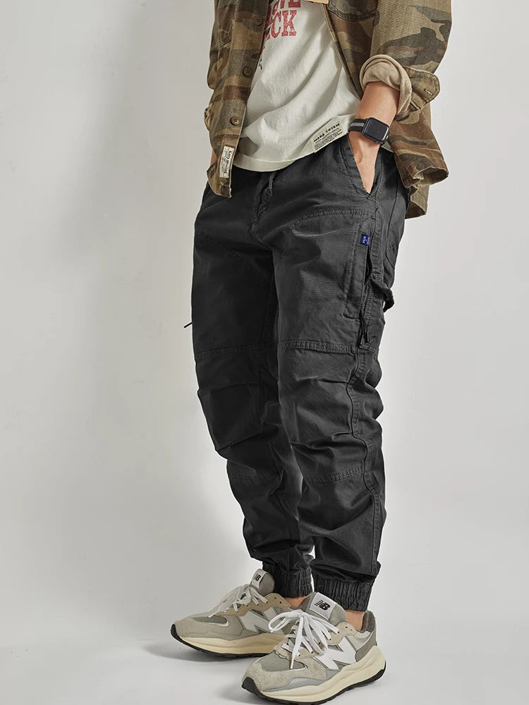 Pantaloni cargo uomo con elastico in vita