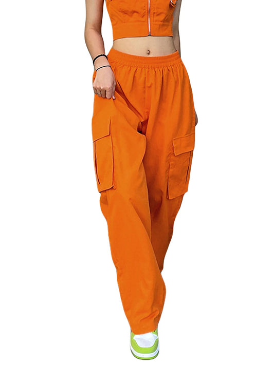 Pantaloni cargo arancioni
