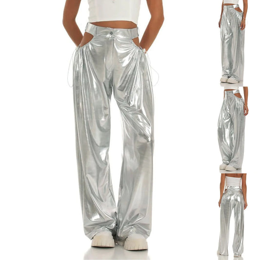 Pantaloni cargo argento