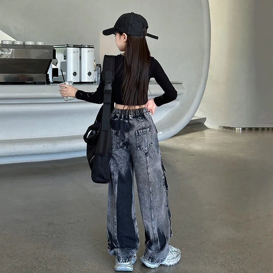 Pantaloni cargo bambino 12 anni vista posteriore