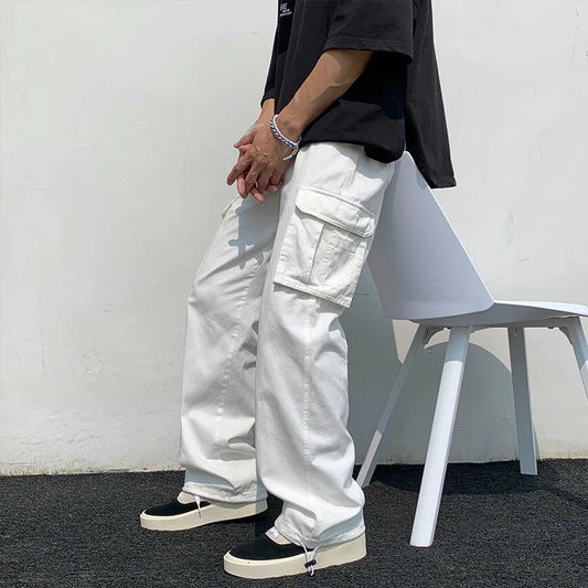 Pantaloni cargo bianchi da uomo