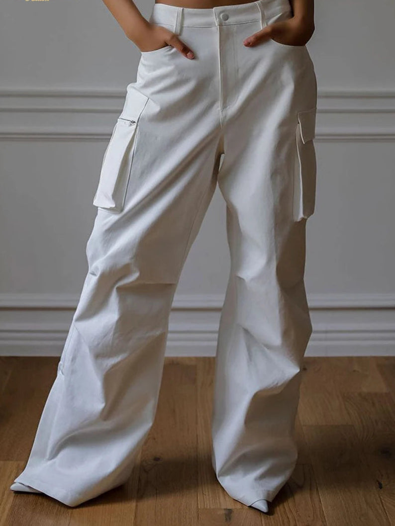 Pantaloni cargo blanchi donna