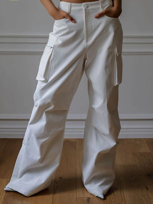 Pantaloni cargo blanchi donna