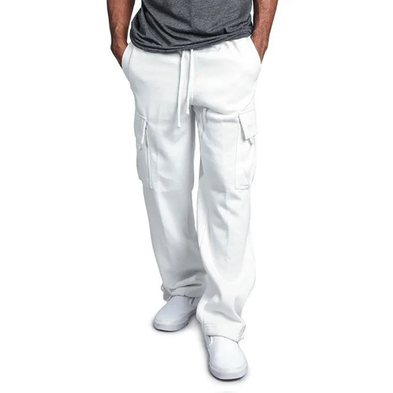 Pantaloni cargo con tasch blanco
