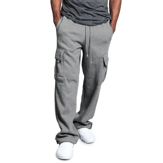 Pantaloni cargo con tasch grigio