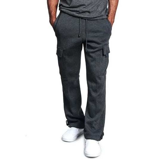 Pantaloni cargo con tasch grigio scuro