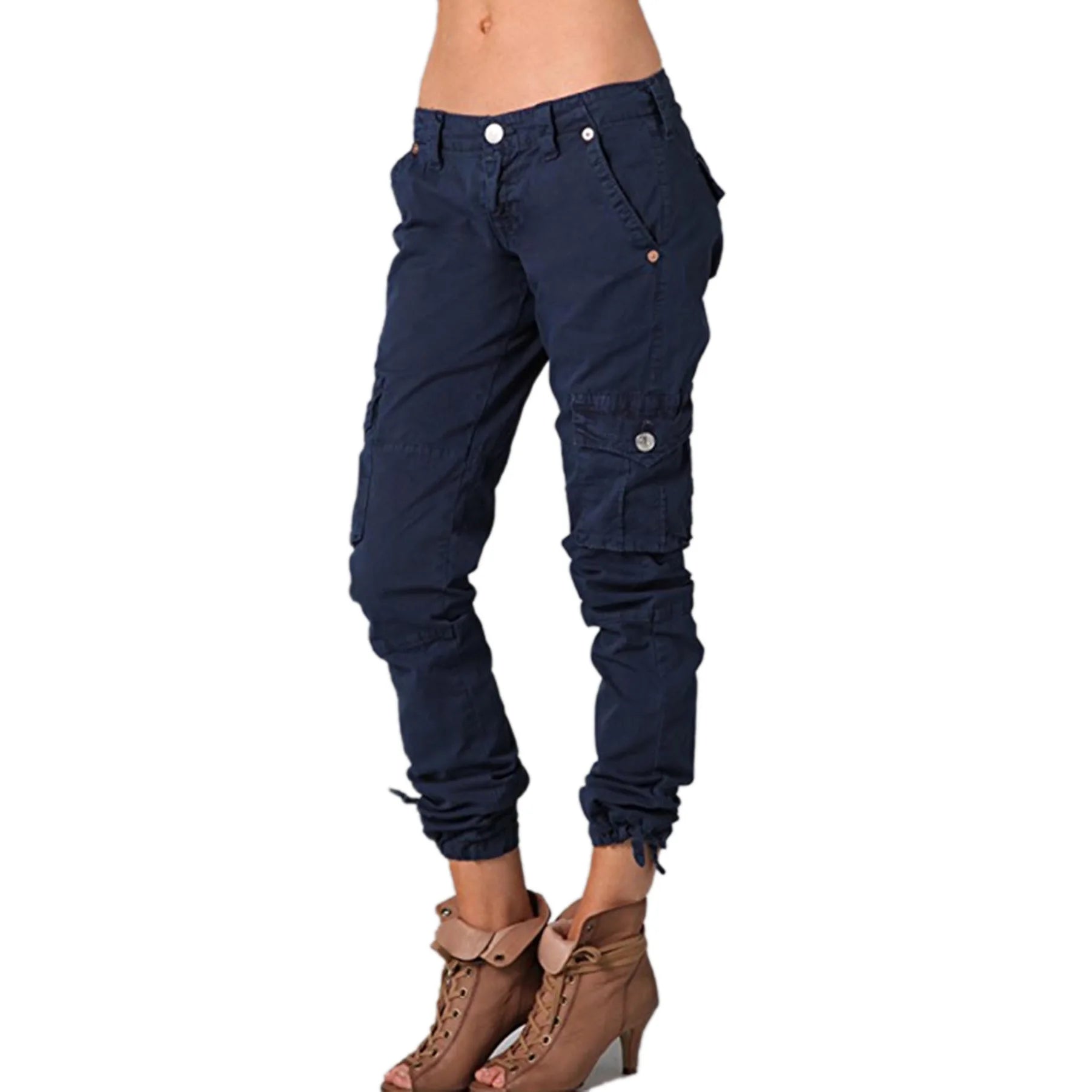 Pantaloni cargo da donna colore blu intenso