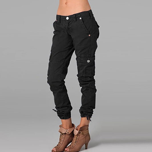 Pantaloni cargo da donna colore nero