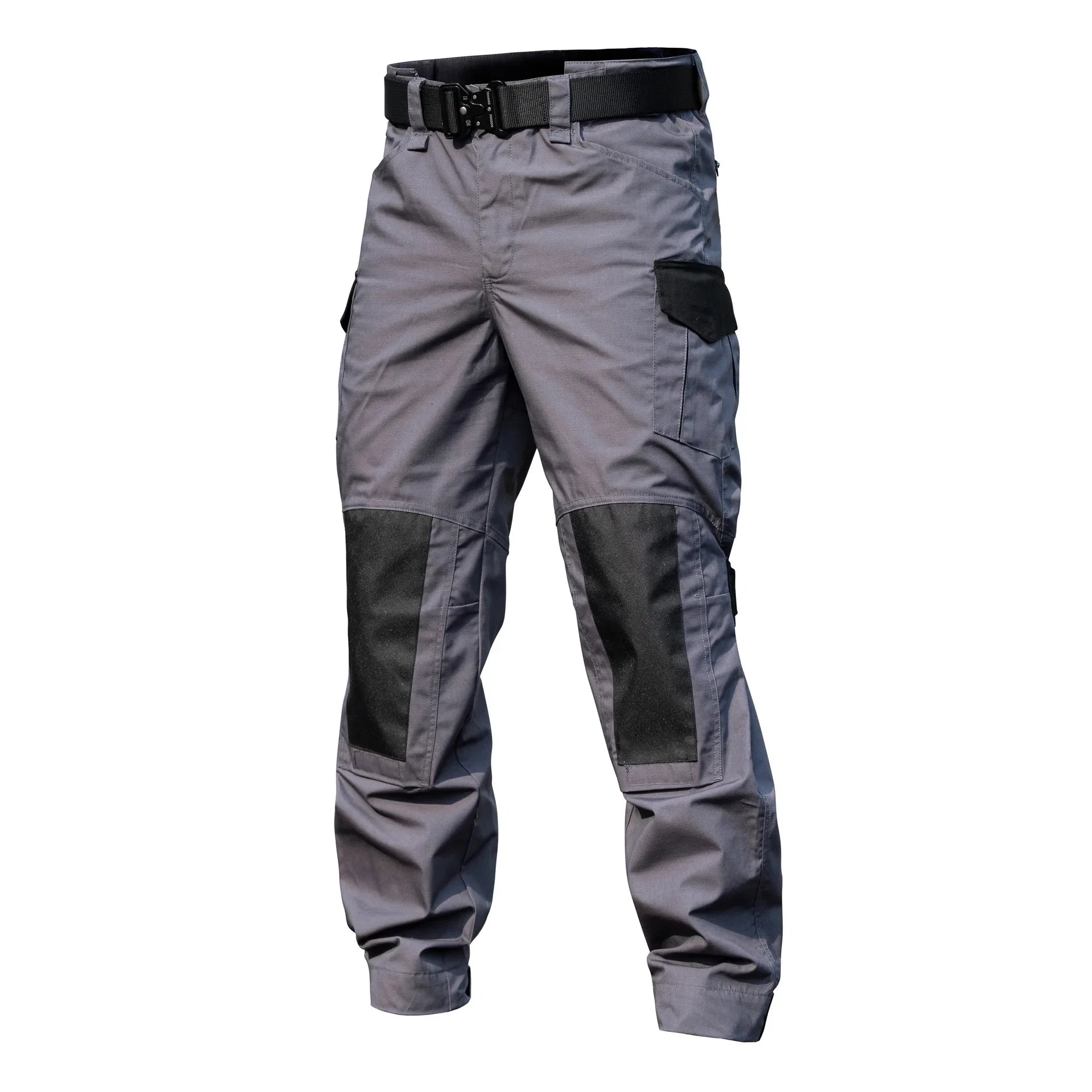 Pantaloni cargo da moto colore grigio