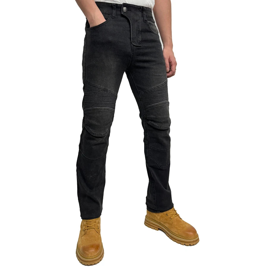 Pantaloni cargo da moto da uomo grigio