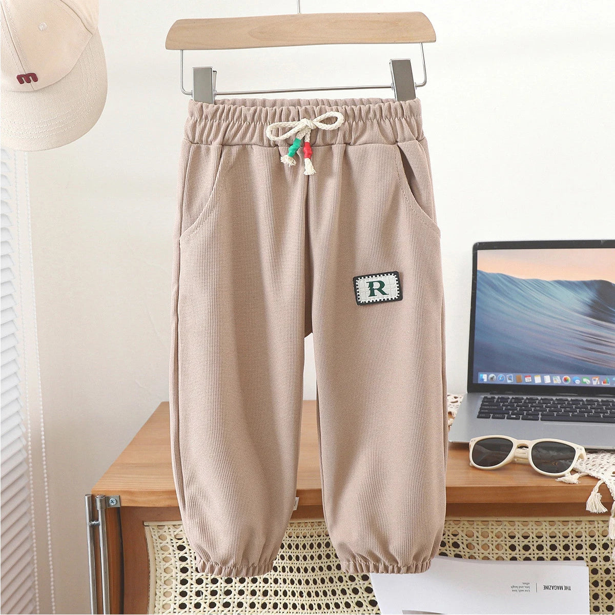 Pantaloni cargo da ragazzo colore kaki