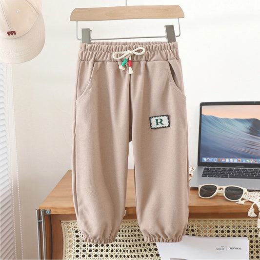 Pantaloni cargo da ragazzo colore kaki