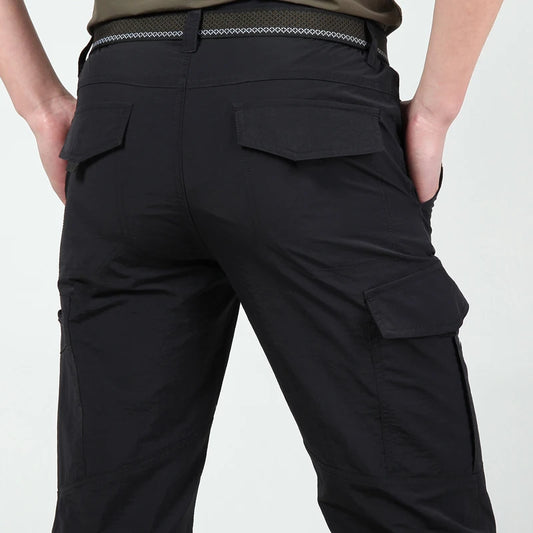 Pantaloni cargo da uomo con cinturino colore nero