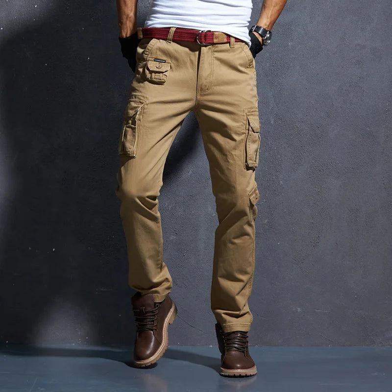 Pantaloni cargo da uomo grandi colore kaki