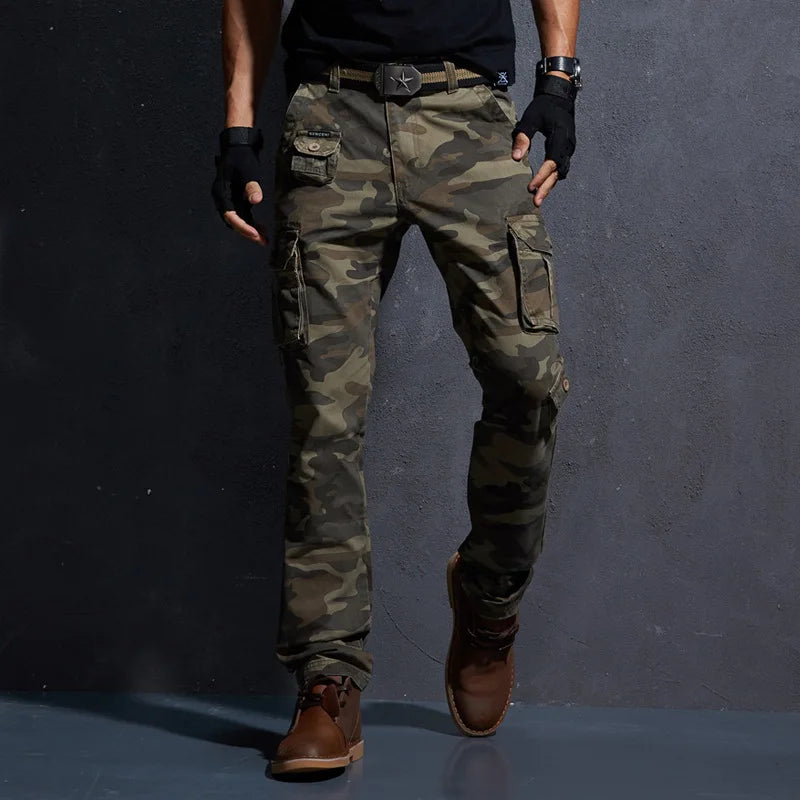 Pantaloni cargo da uomo grandi colore mimetizzazione