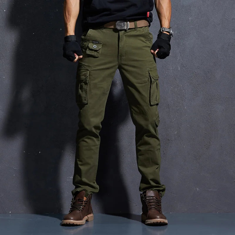 Pantaloni cargo da uomo grandi colore verde