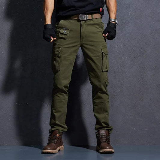 Pantaloni cargo da uomo grandi colore verde