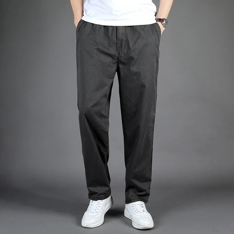 Pantaloni cargo da uomo in cotone colore grigio scuro