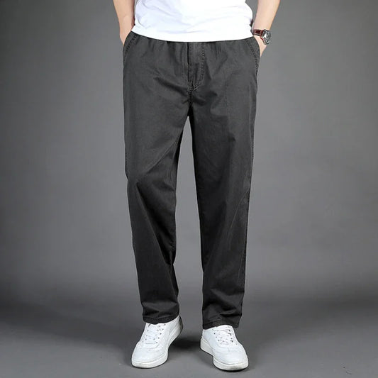 Pantaloni cargo da uomo in cotone colore grigio scuro