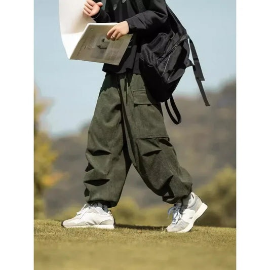 Pantaloni cargo da uomo in velluto