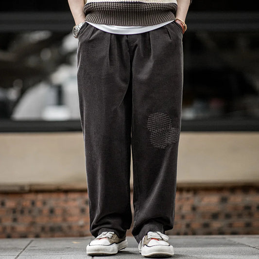 Pantaloni cargo da uomo in velluto a cost