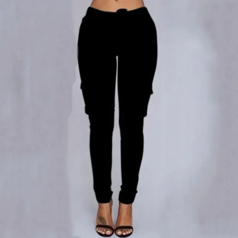 Pantaloni cargo donna corti nero