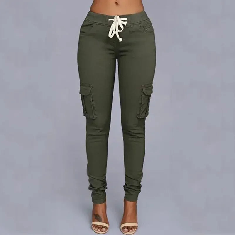Pantaloni cargo donna corti  verde militare