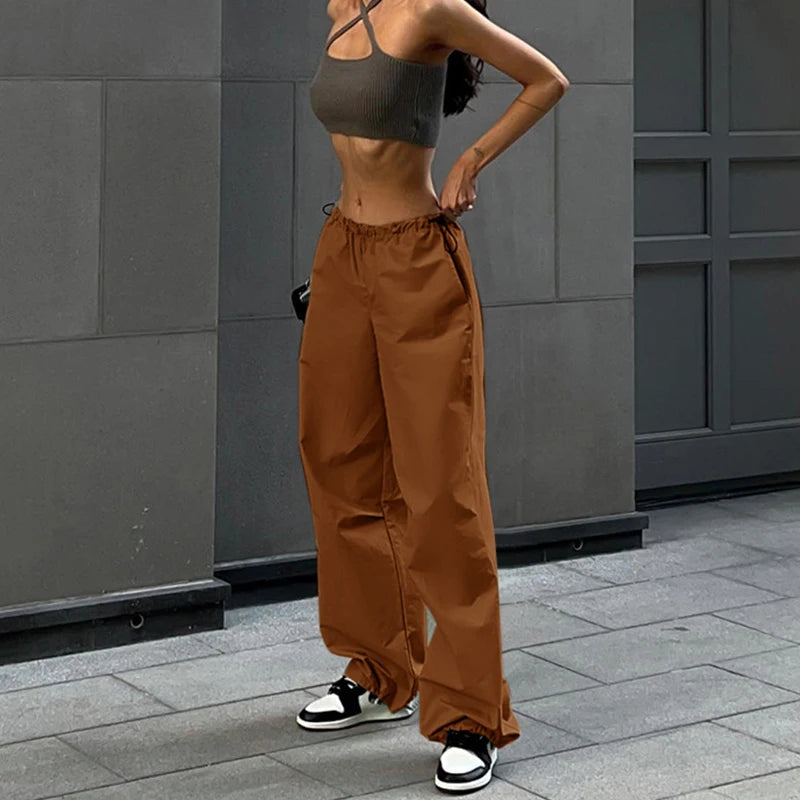 Pantaloni cargo donna estivi marone