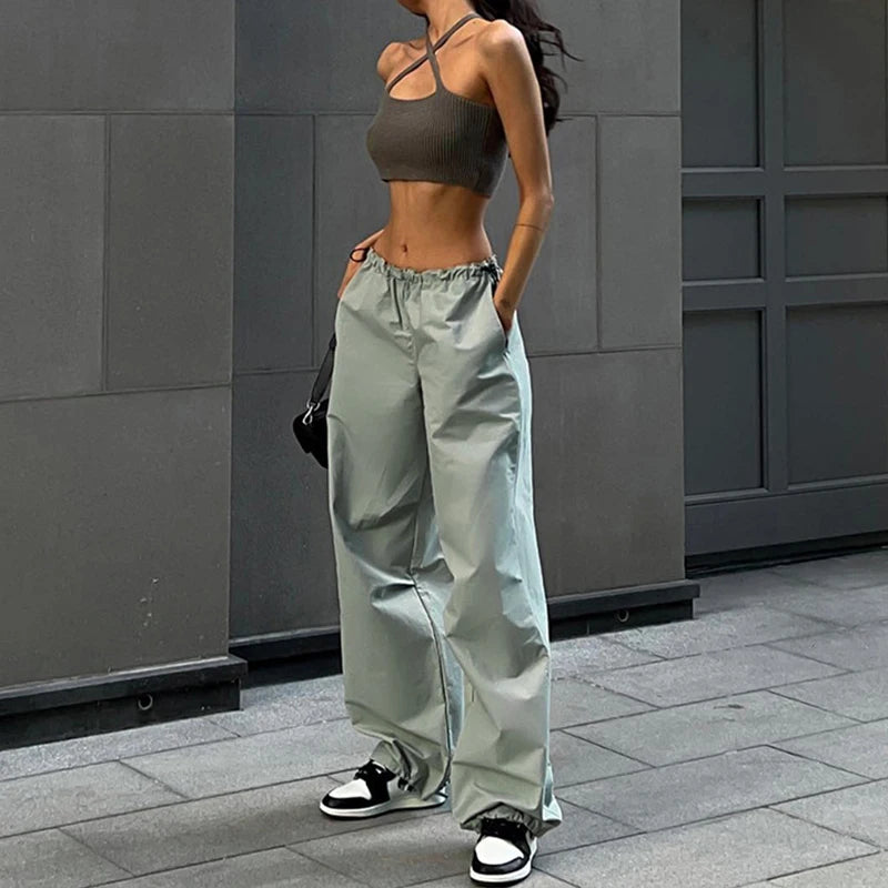 Pantaloni cargo donna estivi verde chiaro