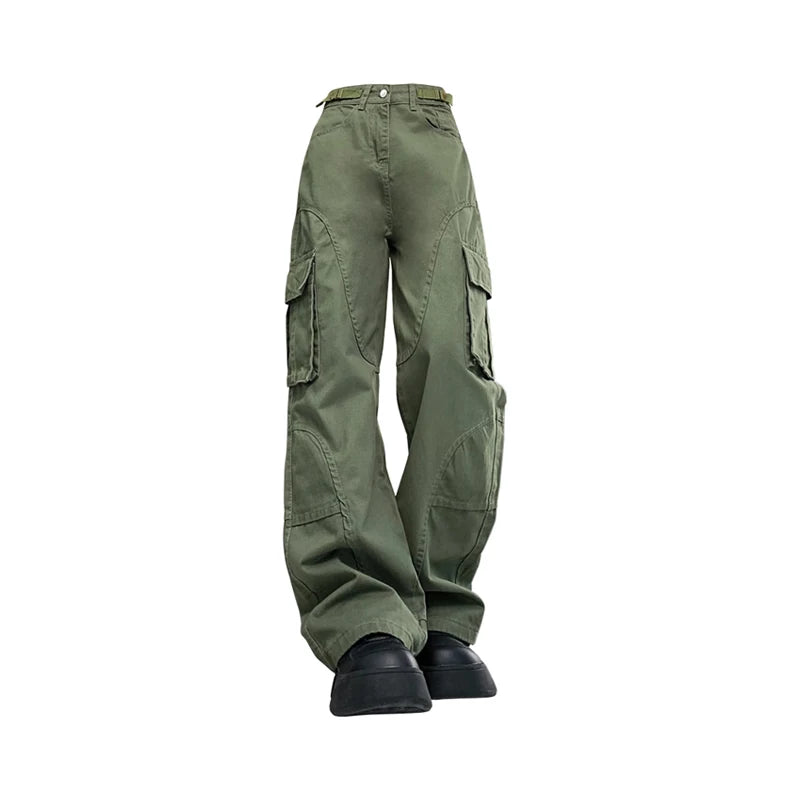 Pantaloni cargo  donna verde militari