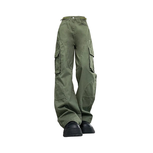 Pantaloni cargo  donna verde militari