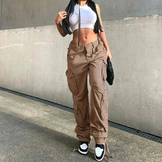 Pantaloni cargo dritti da donna