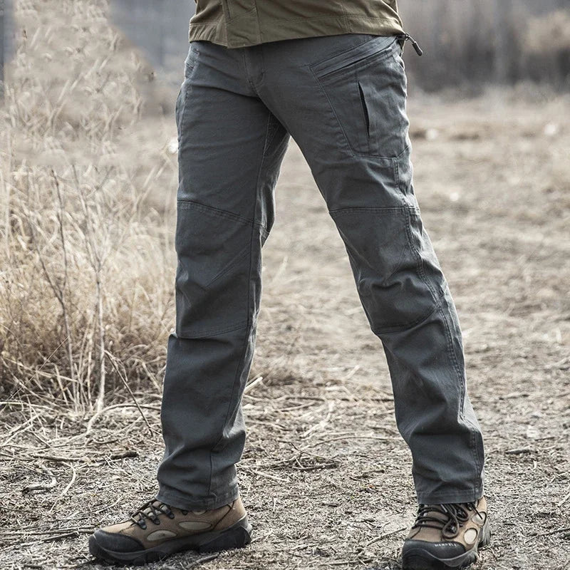Pantaloni cargo elasticizzati grigio verde