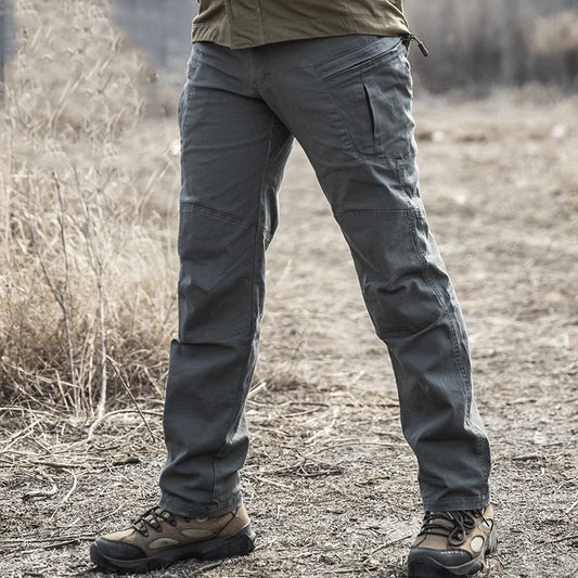 Pantaloni cargo elasticizzati grigio verde