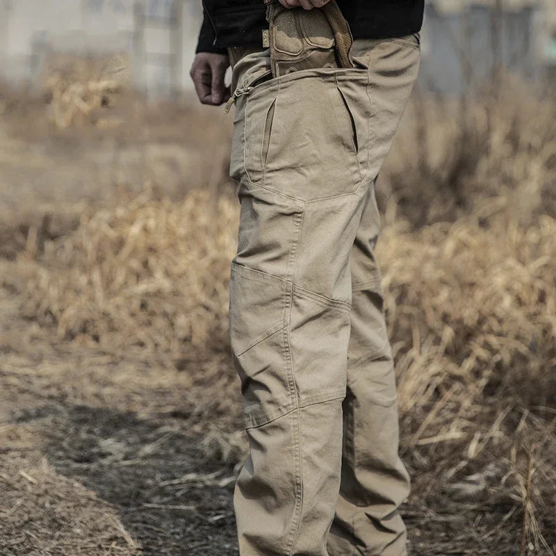 Pantaloni cargo elasticizzati kaki