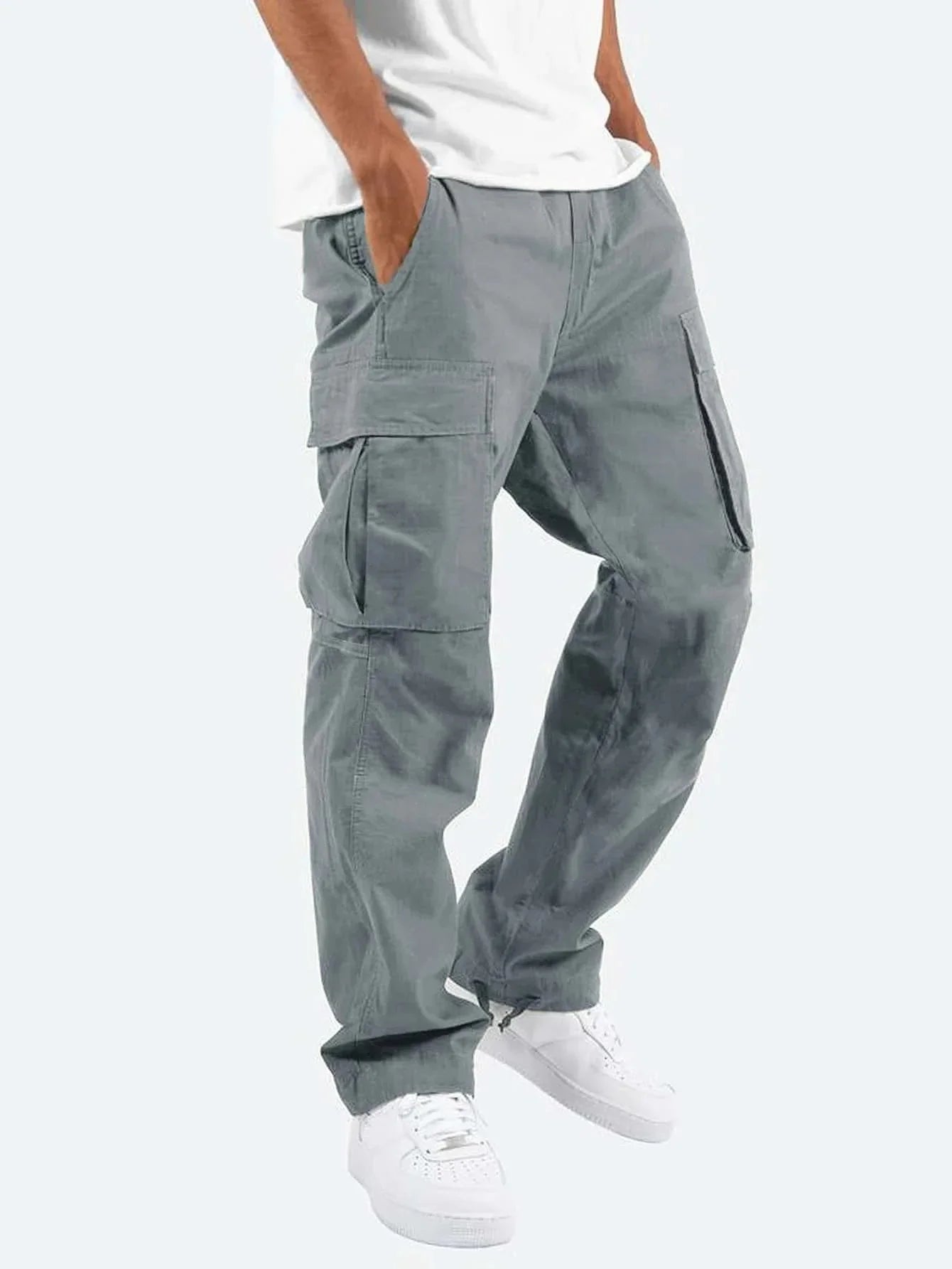 Pantaloni cargo grandi grigio