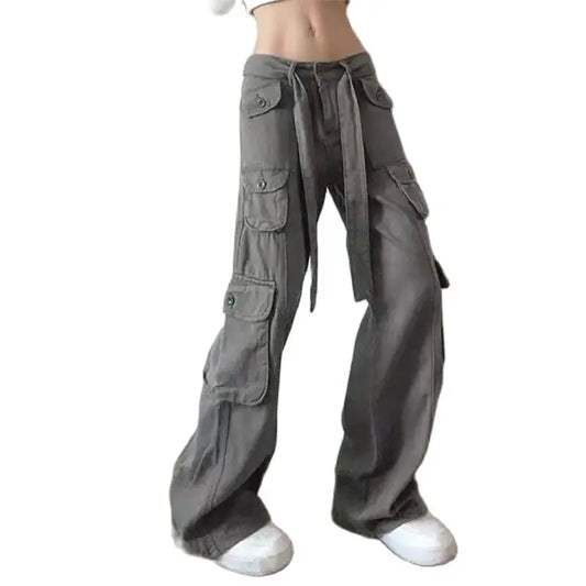 Pantaloni cargo  grigi donna