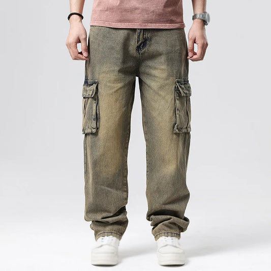 Pantaloni cargo in denim