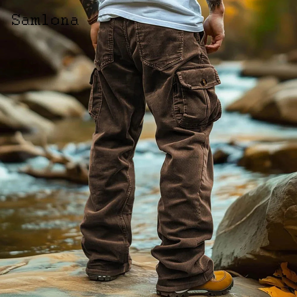 Pantaloni cargo  invernali caffè