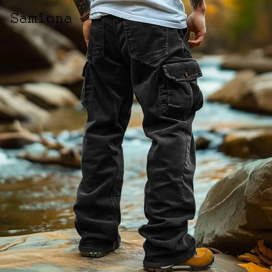 Pantaloni cargo  invernali nero