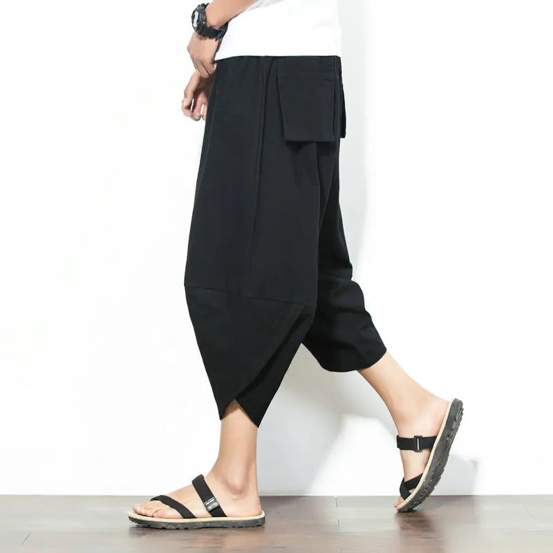 Pantaloni cargo larghi colore nero