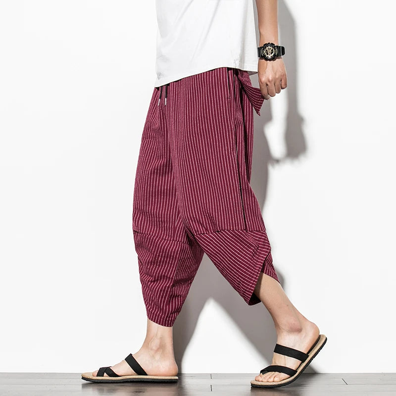 Pantaloni cargo larghi colore rosso