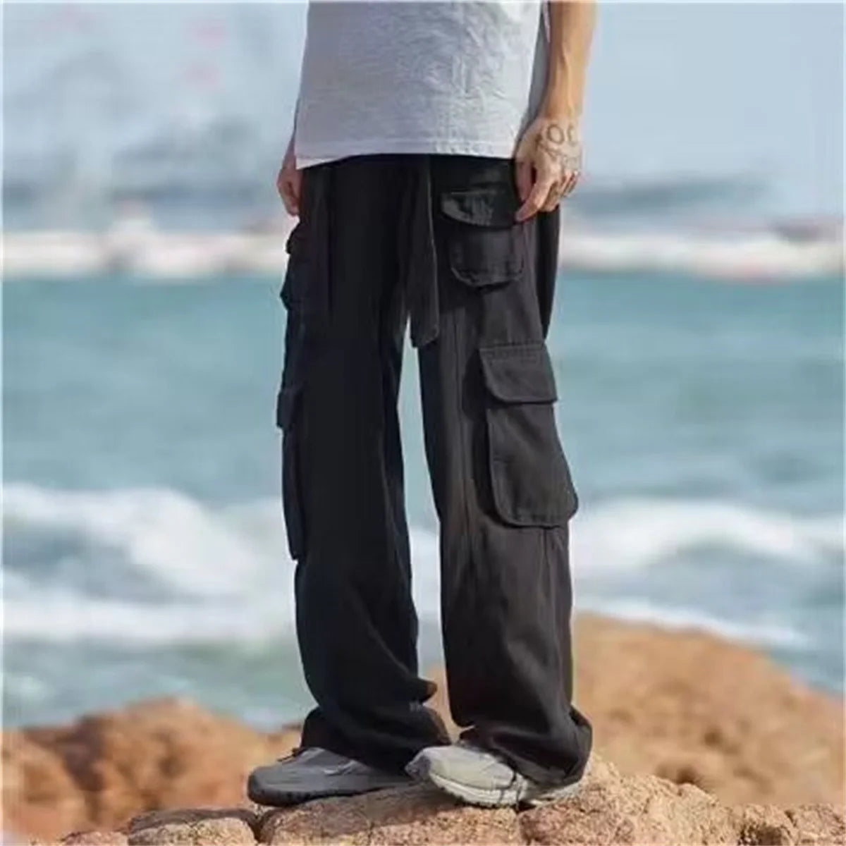 Pantaloni cargo larghi da uomo
