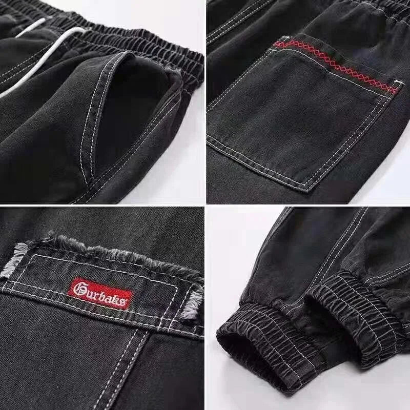 Pantaloni cargo neri corti Finiture