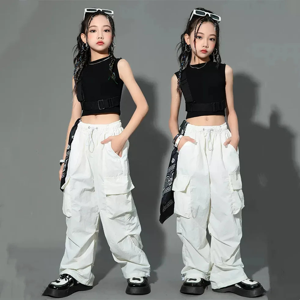 Pantaloni cargo per bambini colore bianco
