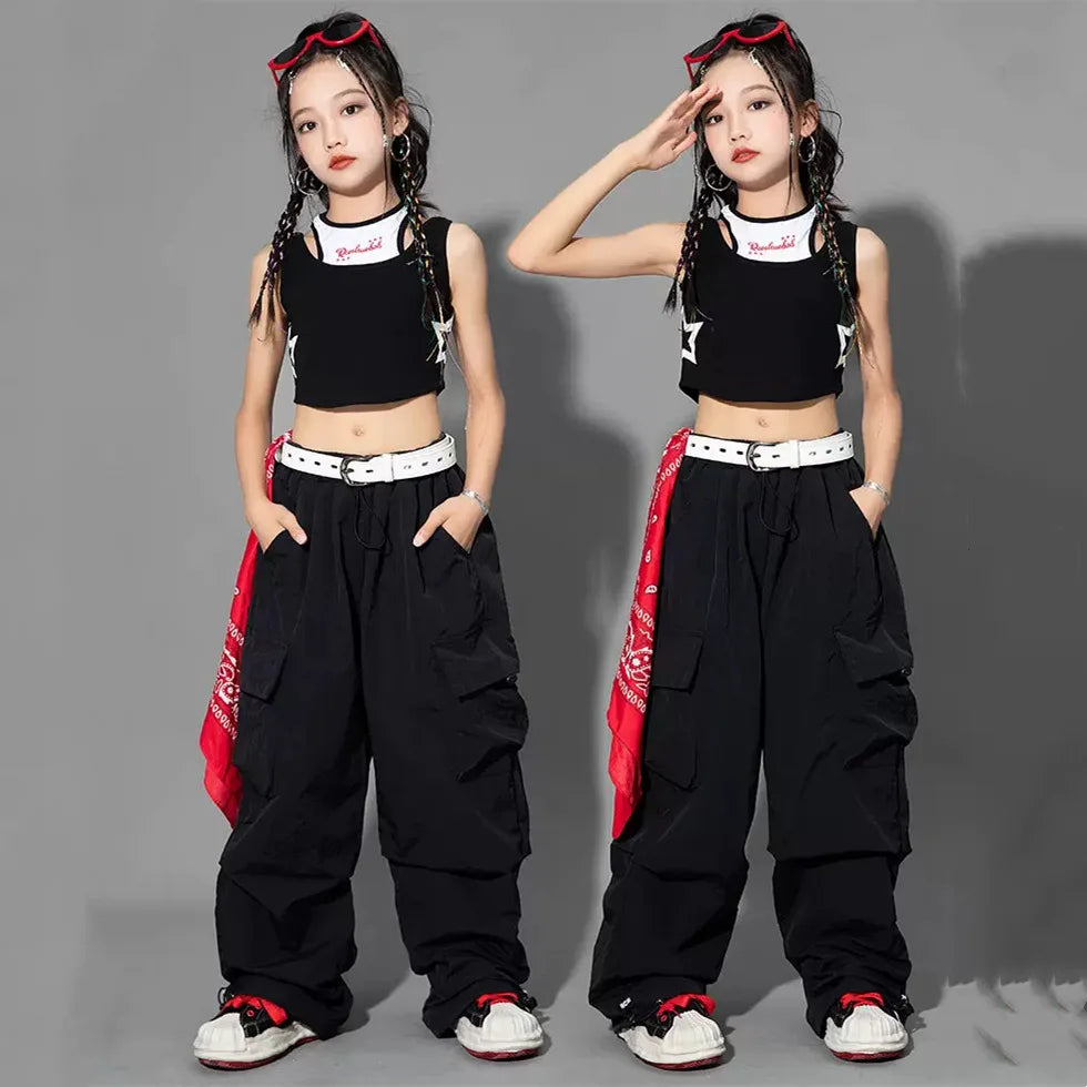 Pantaloni cargo per bambini colore neri